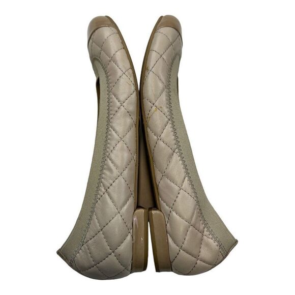 Stuart Weitzman Women's Leather Quilted Cap Toe Ballet Flats Shoes Nude Size 5M - Picture 5 of 7